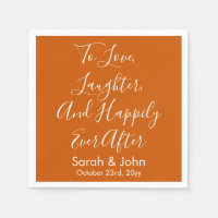 Burnt Orange Personalize Script Wedding Reception