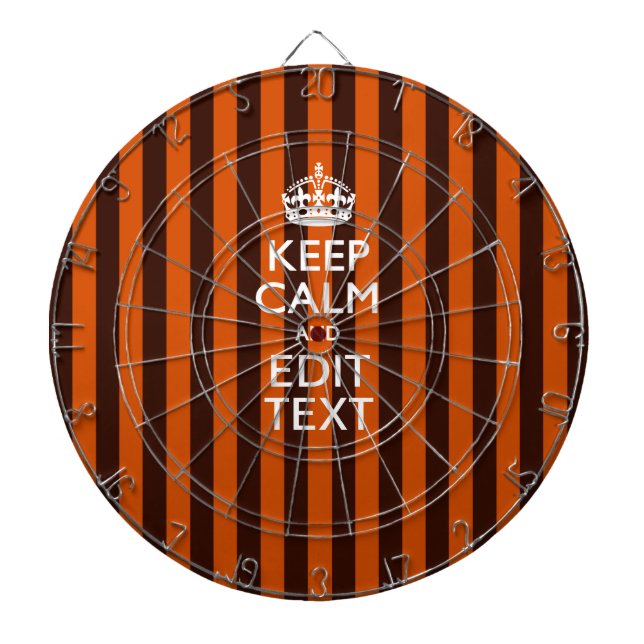 Burnt Orange Personalize This Keep Calm Accent Dartboard (Front)