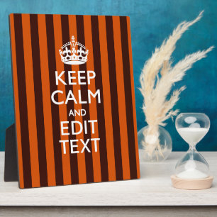 Burnt Orange Personalize This Keep Calm Accent Plaque