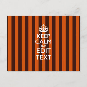Burnt Orange Personalize This Keep Calm Accent Postcard