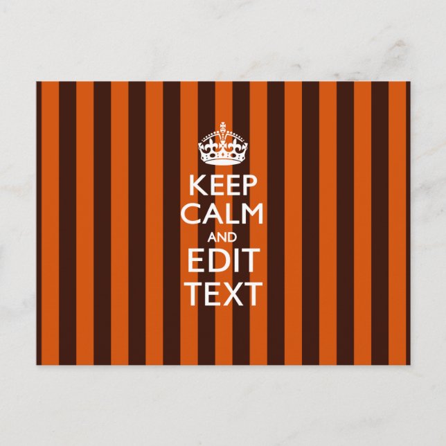 Burnt Orange Personalize This Keep Calm Accent Postcard (Front)