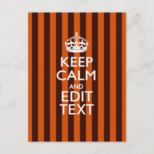 Burnt Orange Personalize This Keep Calm Accent Postcard
