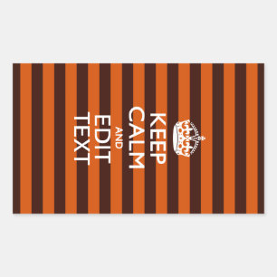 Burnt Orange Personalize This Keep Calm Accent Sticker