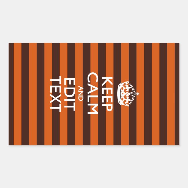 Burnt Orange Personalize This Keep Calm Accent Sticker (Front)