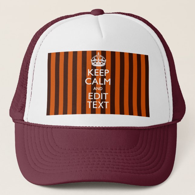 Burnt Orange Personalize This Keep Calm Classic Trucker Hat (Front)