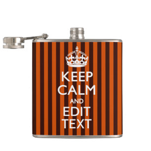 Burnt Orange Personalize This Keep Calm Decor Hip Flask