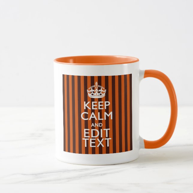 Burnt Orange Personalize This Keep Calm Decor Mug (Right)