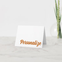 BURNT ORANGE Personalized Thank-you Card