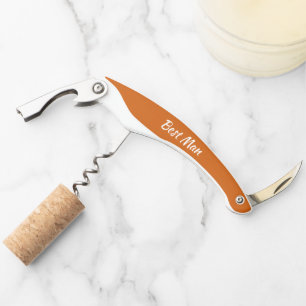 Burnt Orange Personalized Wedding Best Man Corkscrew