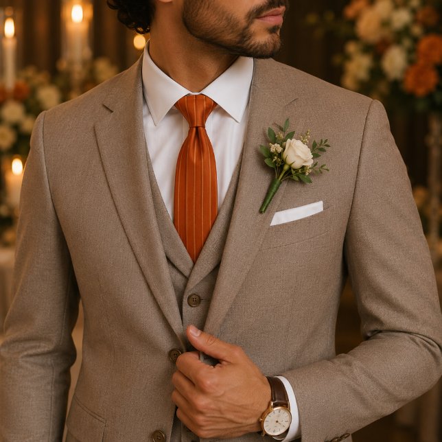 Burnt Orange Pinstripe Classic Copper Tie (Creator Uploaded)