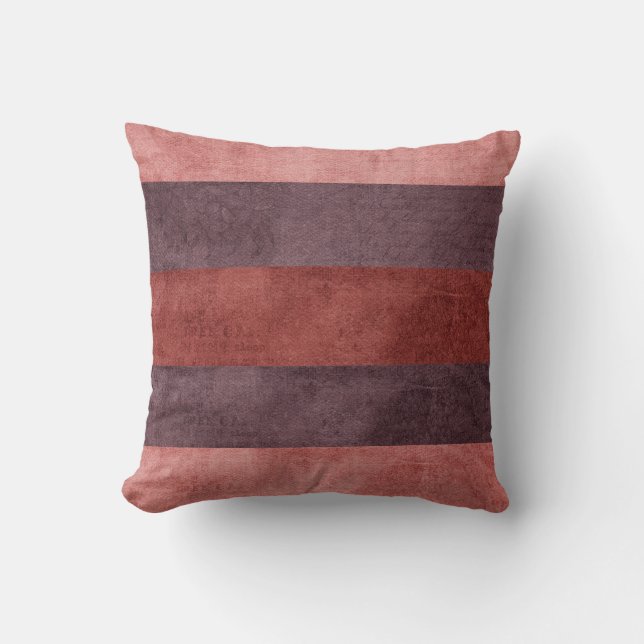 Burnt Orange/ Plum Stripe Rersible Pillow (Front)