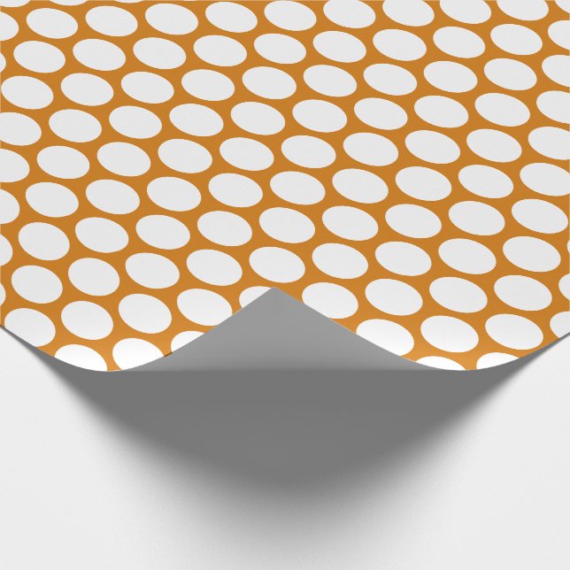 Burnt Orange Polka Dot Wrapping Paper (Corner)