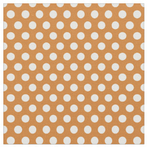 Burnt Orange Polka Dots Fabric