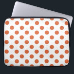 Burnt orange polka dots laptop sleeve<br><div class="desc">Burnt orange polka dots on a white background.</div>