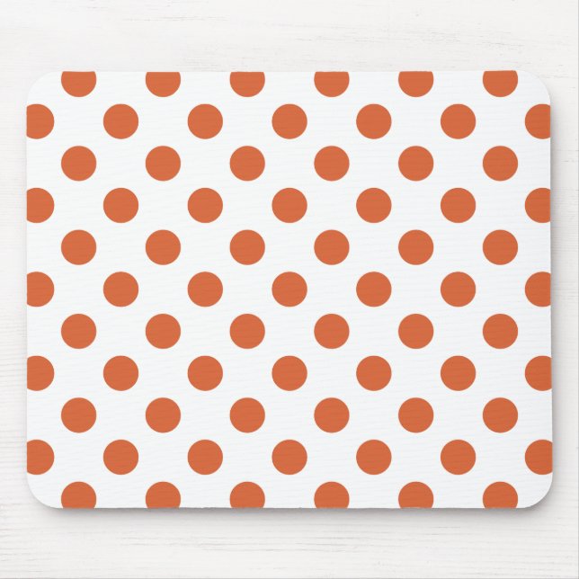 Burnt orange polka dots mouse pad (Front)