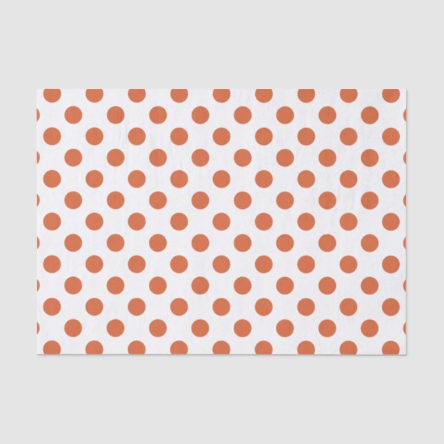 Burnt orange polka dots tissue paper (Front)