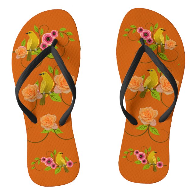 Burnt Orange Pool Beach Flip Flops (Footbed)