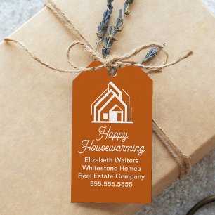 Burnt Orange Real Estate Company Custom Realtor Gift Tags