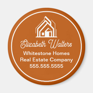 Burnt Orange Real Estate Company Custom Realtor Magnet