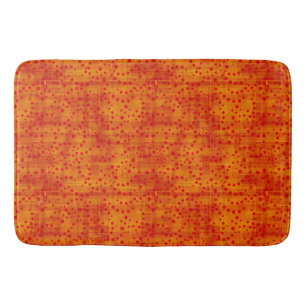 Burnt Orange & Red Watercolor Abstract Autumn Bath Mat