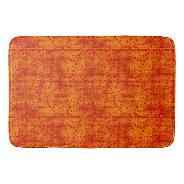  Burnt Orange & Red Watercolor Abstract Autumn  Bath Mat (Front)