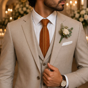 Burnt Orange Regimental Stripe Tie