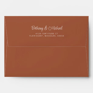 Burnt Orange Return Address Envelope