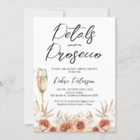 Burnt Orange Roses Petals Prosecco Bridal Shower