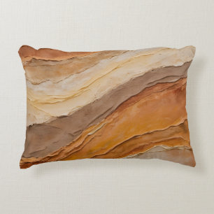 Burnt Orange Rust Terracotta Brown Abstract Accent Pillow