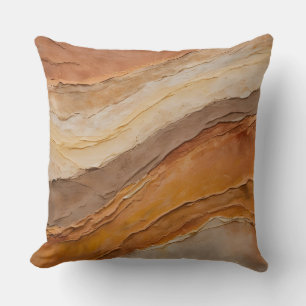 Burnt Orange Rust Terracotta Brown Abstract Throw Pillow