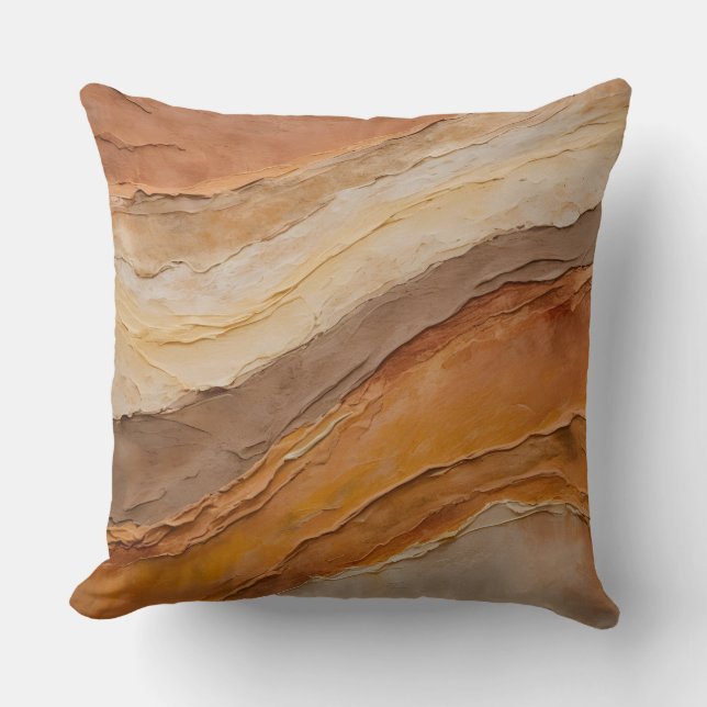 Burnt Orange Rust Terracotta Brown Abstract Throw Pillow (Front)