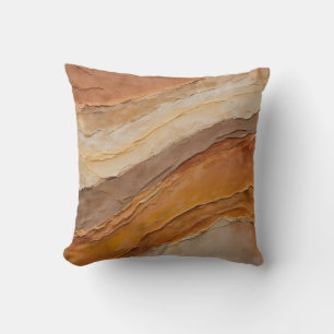 Burnt Orange Rust Terracotta Brown Abstract Throw Pillow