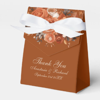Burnt Orange Rustic Thank You Wedding Favor Box