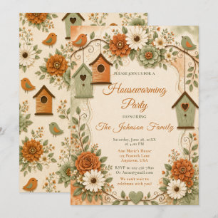Burnt Orange Sage Housewarming Invitation