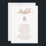 Burnt Orange Script Table Number Seating Chart<br><div class="desc">Modern and elegant design printed Burnt Orange Calligraphy Script Table Number Seating Chart Cards that can be customized with your text and add each table number card to your cart, one by one. Please click the "Customize it" button and use our design tool to modify this template. Check out the...</div>