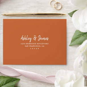 Burnt Orange Self-Addressed RSVP Envelope