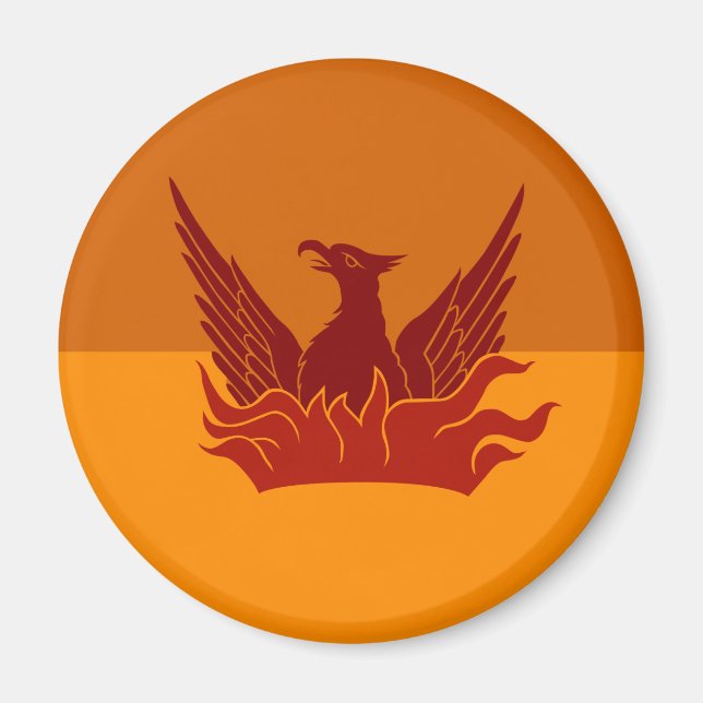 Burnt Orange SF Fog & Gold Flag Magnet (Front)