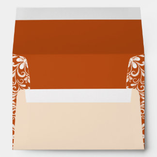 Burnt Orange Shabby Chic Wedding Envelope