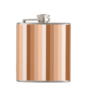 Burnt orange shadow stripes hip flask