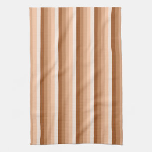 Burnt orange shadow stripes kitchen towel