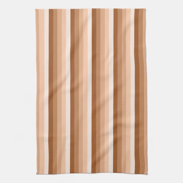 Burnt orange shadow stripes kitchen towel (Vertical)