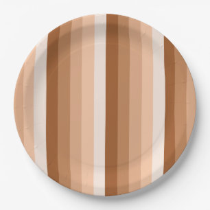 Burnt orange shadow stripes paper plate