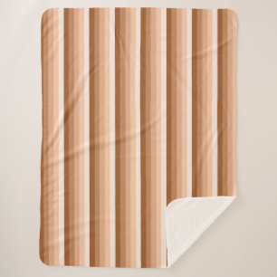 Burnt orange shadow stripes sherpa blanket
