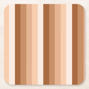 Burnt orange shadow stripes square paper coaster