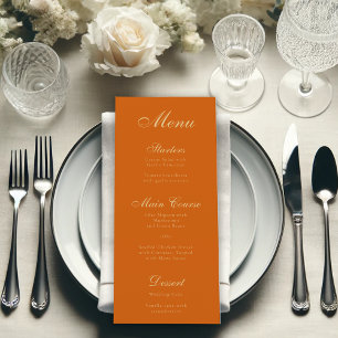 Burnt Orange Simple Script Elegant Calligraphy Menu