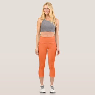 Burnt Orange Solid Colour Capri Leggings
