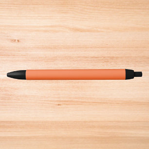Burnt Orange Solid Colour Low-Top Sneakers Black Ink Pen