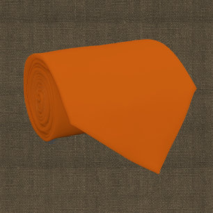 burnt orange solid colour tie