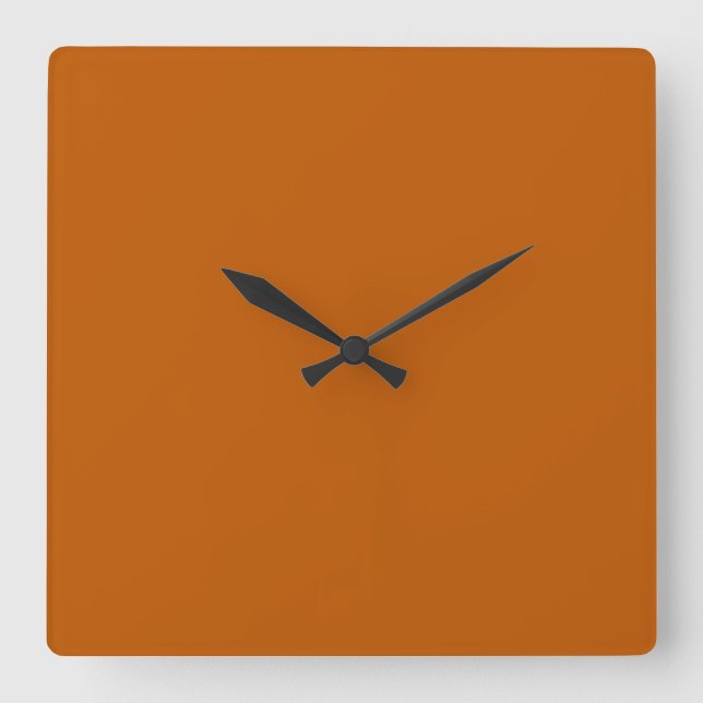 Burnt Orange Square Wall Clock (Front)