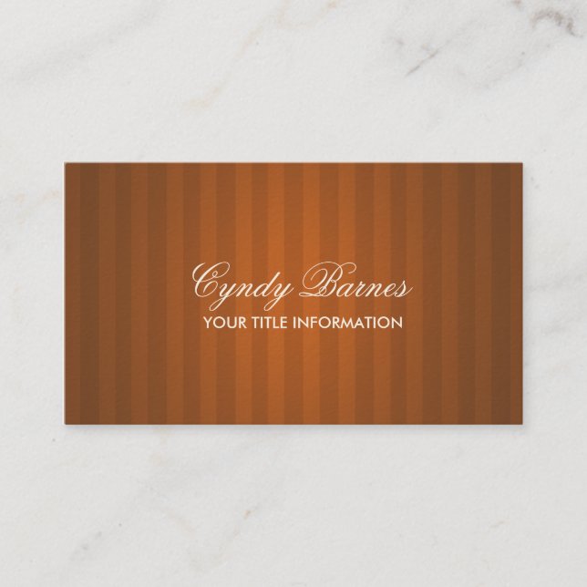 Burnt Orange Stripe Business Card (Front)